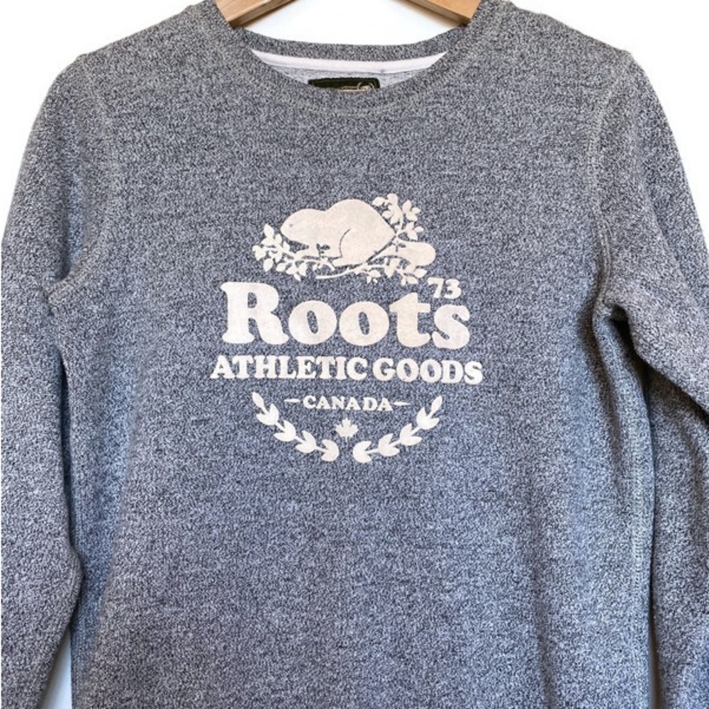 ROOTS Crewneck Salt and Pepper Sweatshirt - Size XS Vintage